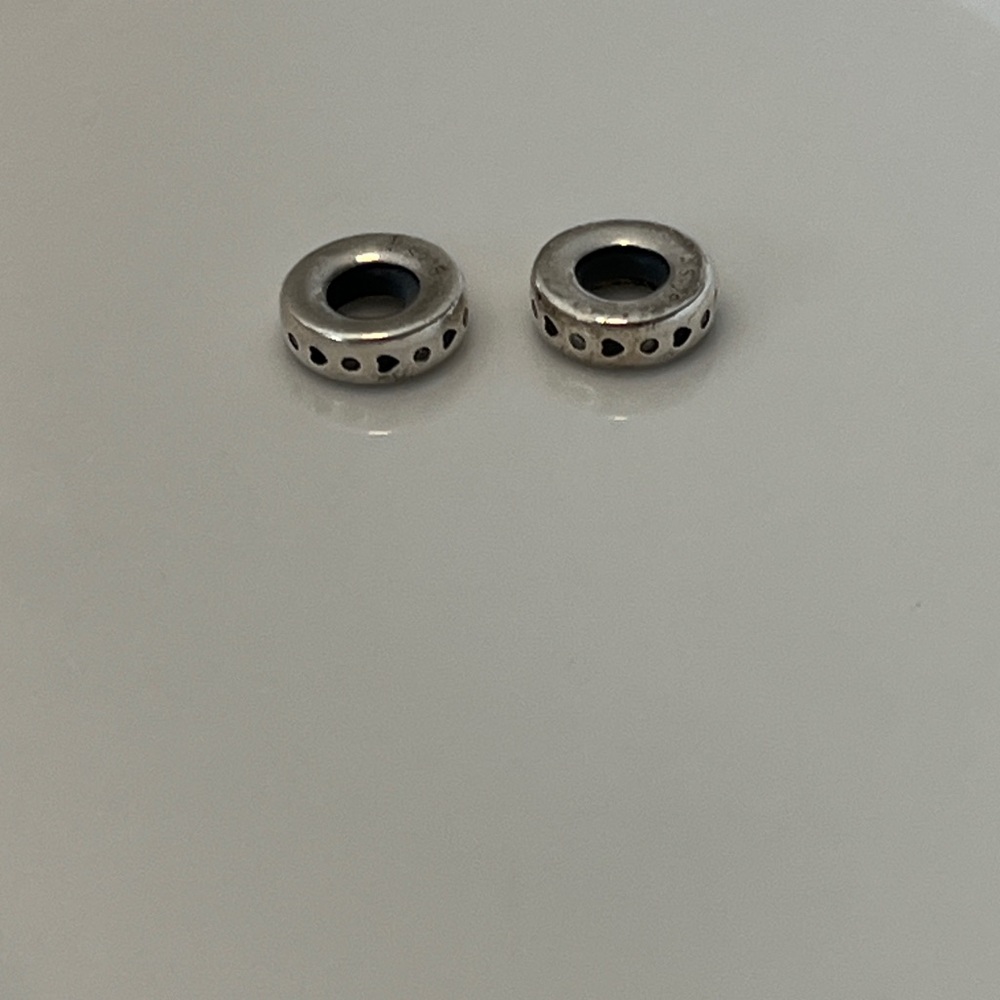 Silver Spacers Pair for charm bracelet